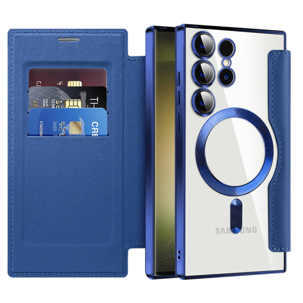 MagSafe Case for Samsung Galaxy S23 Ultra S918, Techsuit, SmartMag Book, Blue