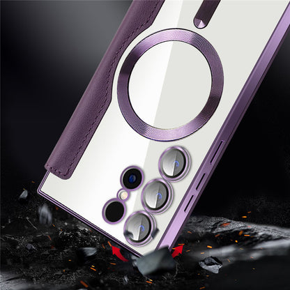 MagSafe Case for Samsung Galaxy S23 Ultra S918, Techsuit, SmartMag Book, Green