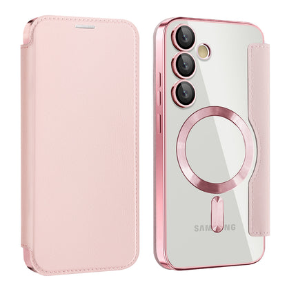 MagSafe Case for Samsung Galaxy S24 FE S721, Techsuit, SmartMag Book, Pink
