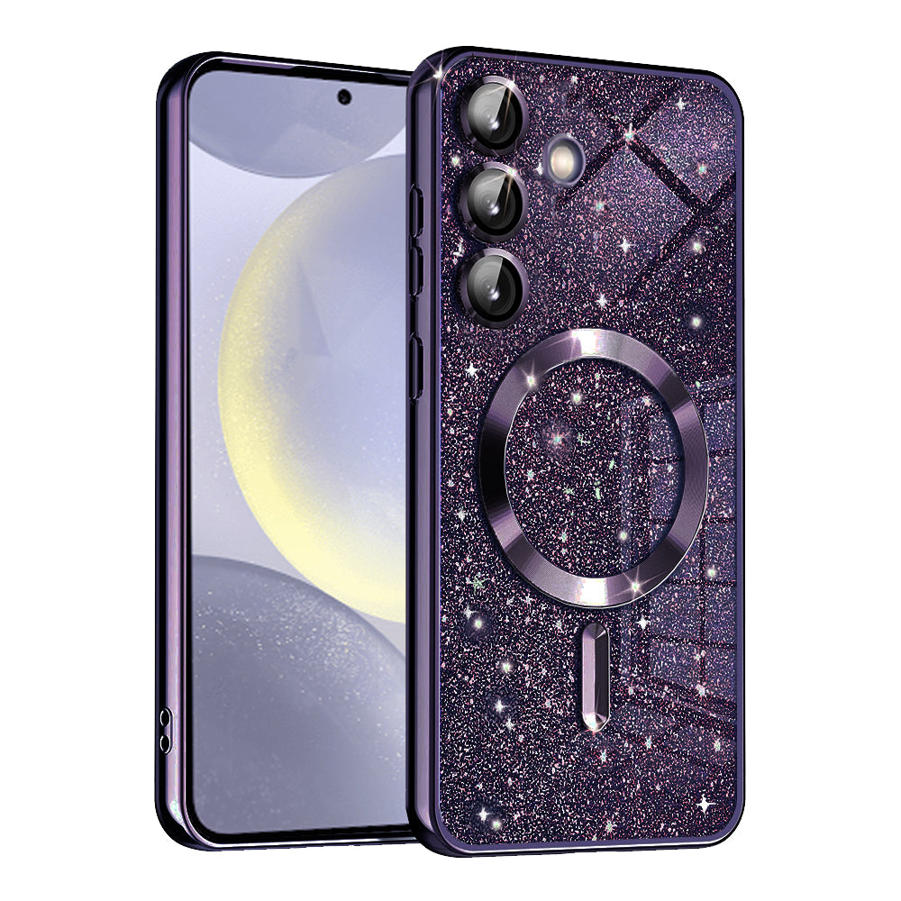MagSafe Case for Samsung Galaxy S24+ S926, Techsuit, Luxury Glitter, Dark Purple