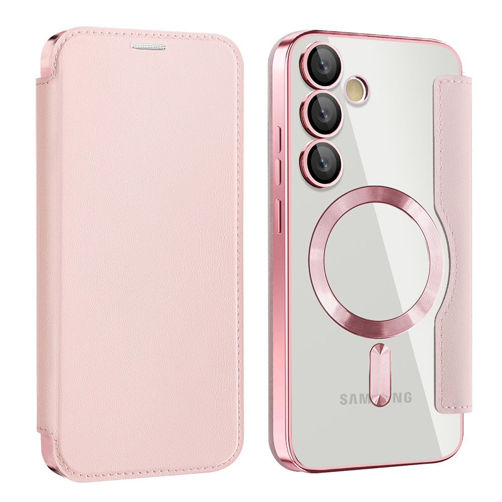 MagSafe Case for Samsung Galaxy S24+ S926, Techsuit, SmartMag Book, Pink
