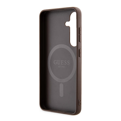 MagSafe Case for Samsung Galaxy S24 S921, Guess, 4G Collection, Brown
