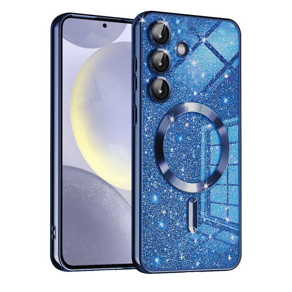 MagSafe Case for Samsung Galaxy S24 S921, Techsuit, Luxury Glitter, Dark Blue
