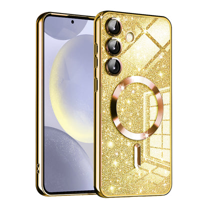 MagSafe Case for Samsung Galaxy S24 S921, Techsuit, Luxury Glitter, Gold