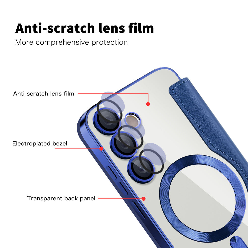 MagSafe Case for Samsung Galaxy S24 S921, Techsuit, SmartMag Book, Blue