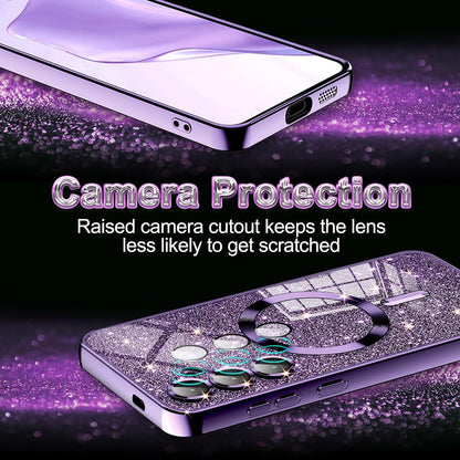 MagSafe Case for Samsung Galaxy S24 Ultra S928, Techsuit, Luxury Glitter, Gold