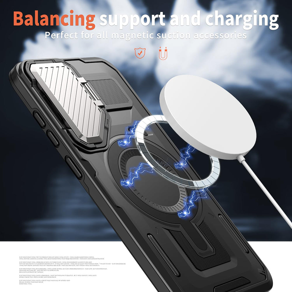 MagSafe Case for Samsung Galaxy S25 Edge S937, Techsuit, CamVault, Black