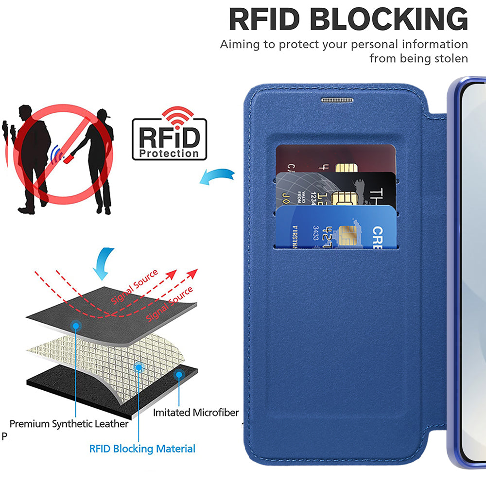 MagSafe Case for Samsung Galaxy S25 Edge S937, Techsuit, SmartMag Book, Blue