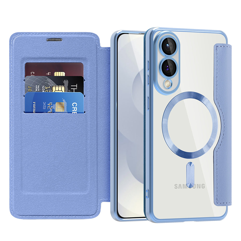 MagSafe Case for Samsung Galaxy S25 Edge S937, Techsuit, SmartMag Book, Blue