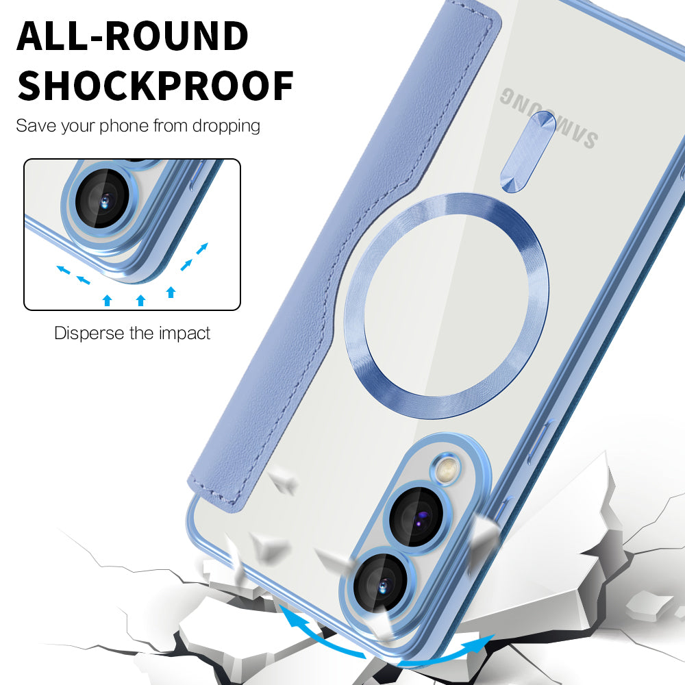 MagSafe Case for Samsung Galaxy S25 Edge S937, Techsuit, SmartMag Book, Blue