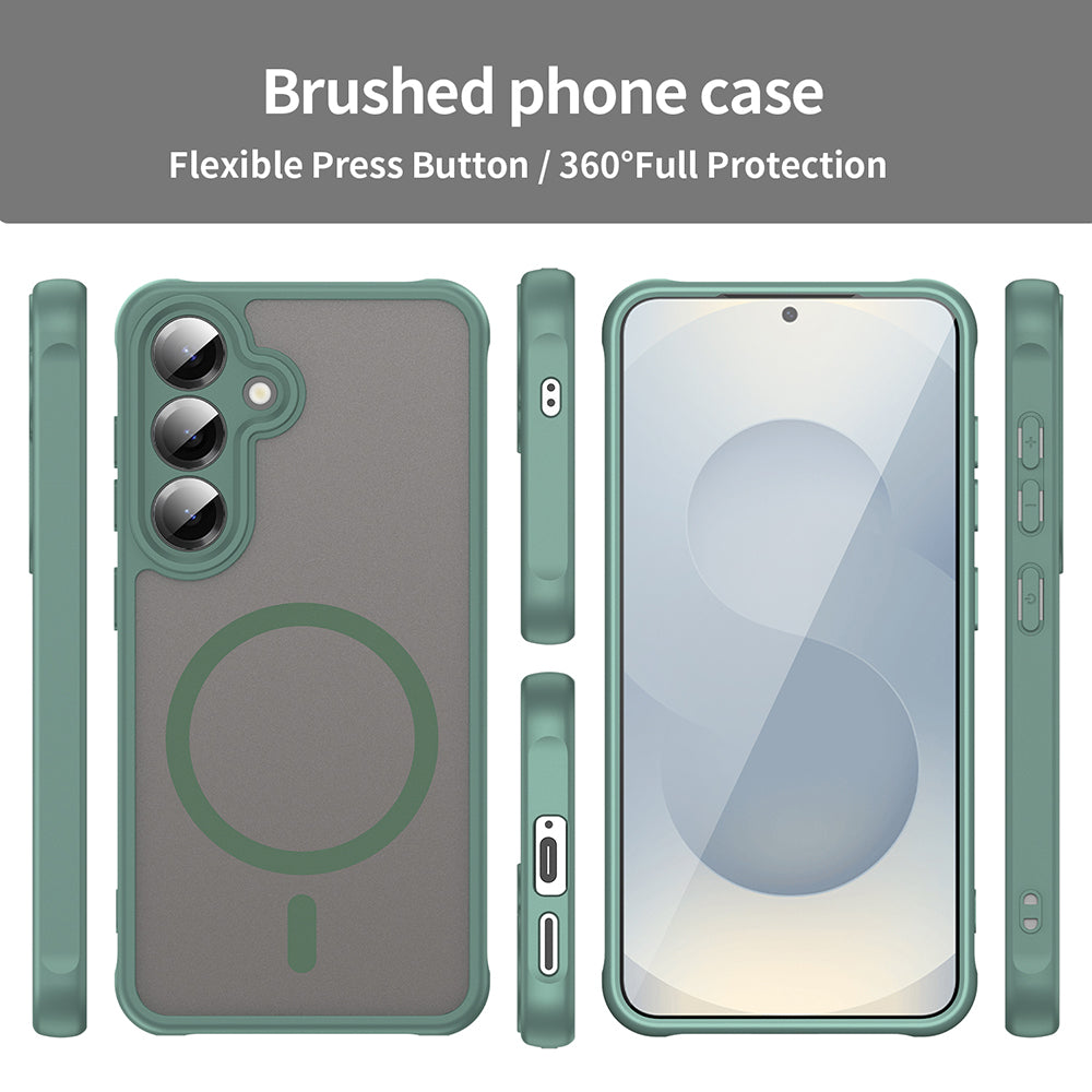 MagSafe Case for Samsung Galaxy S25 FE, Techsuit, HaloFrost II, Green
