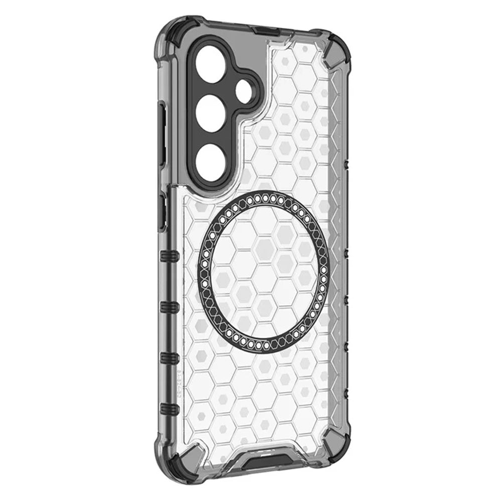 MagSafe Case for Samsung Galaxy S25+ S936, Techsuit, HoneyComb Shield, White