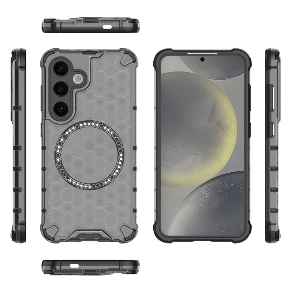 MagSafe Case for Samsung Galaxy S25+ S936, Techsuit, HoneyComb Shield, Black