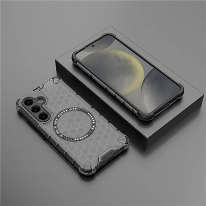 MagSafe Case for Samsung Galaxy S25+ S936, Techsuit, HoneyComb Shield, Black