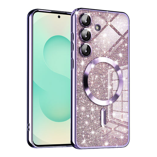 MagSafe Case for Samsung Galaxy S25+ S936, Techsuit, Luxury Glitter, Light Purple