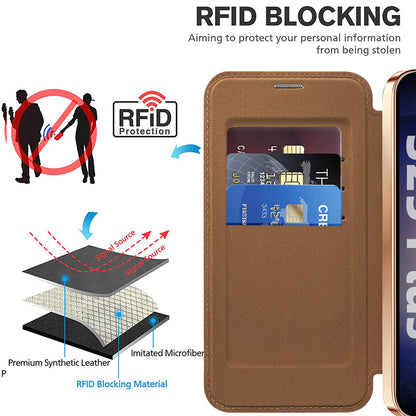 MagSafe Case for Samsung Galaxy S25+ S936, Techsuit, SmartMag Book, Brown