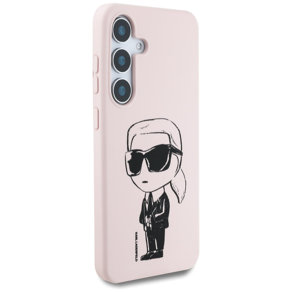 MagSafe Case for Samsung Galaxy S25 S931, Karl Lagerfeld, Silicone Graffiti, Pink