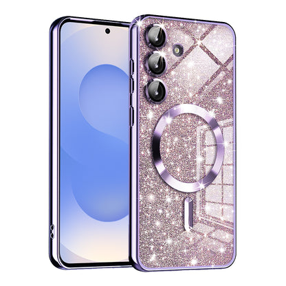 MagSafe Case for Samsung Galaxy S25 S931, Techsuit, Luxury Glitter, Light Purple