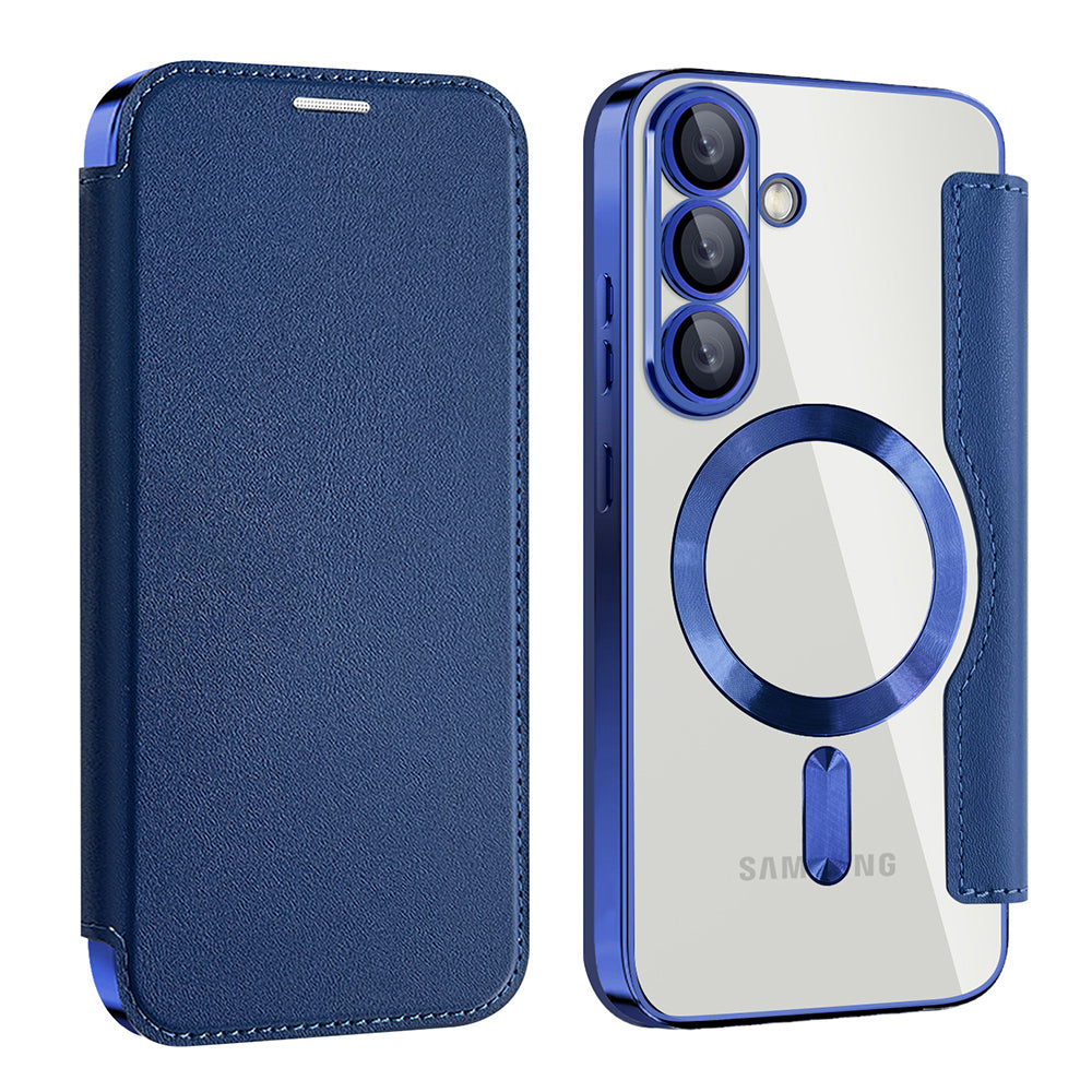 MagSafe Case for Samsung Galaxy S25 S931, Techsuit, SmartMag Book, Blue