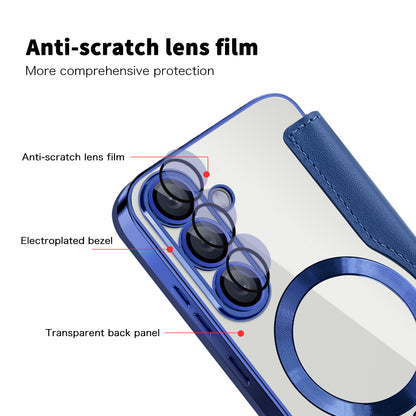 MagSafe Case for Samsung Galaxy S25 S931, Techsuit, SmartMag Book, Blue
