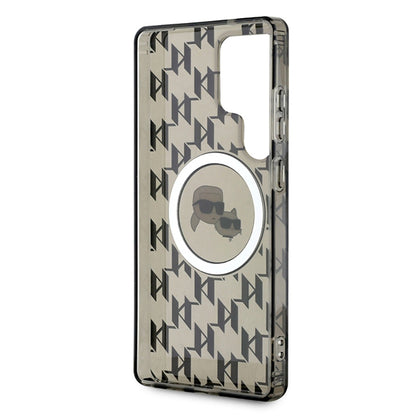 MagSafe Case for Samsung Galaxy S25 Ultra S938, Karl Lagerfeld, IML Monogram Karl & Choupette's Heads, Black