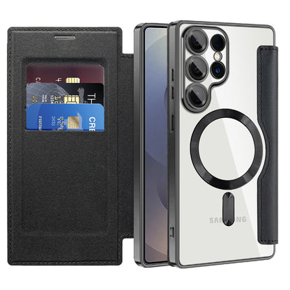 MagSafe Case for Samsung Galaxy S25 Ultra S938, Techsuit, SmartMag Book, Black