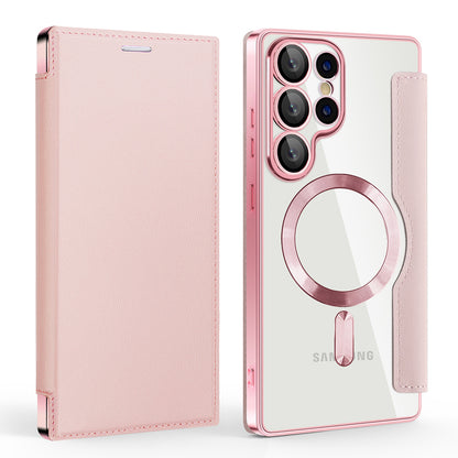 MagSafe Case for Samsung Galaxy S25 Ultra S938, Techsuit, SmartMag Book, Pink