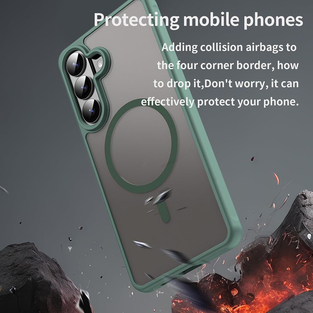 MagSafe Case for Samsung Galaxy S26 Plus S947, Techsuit, HaloFrost II, Green