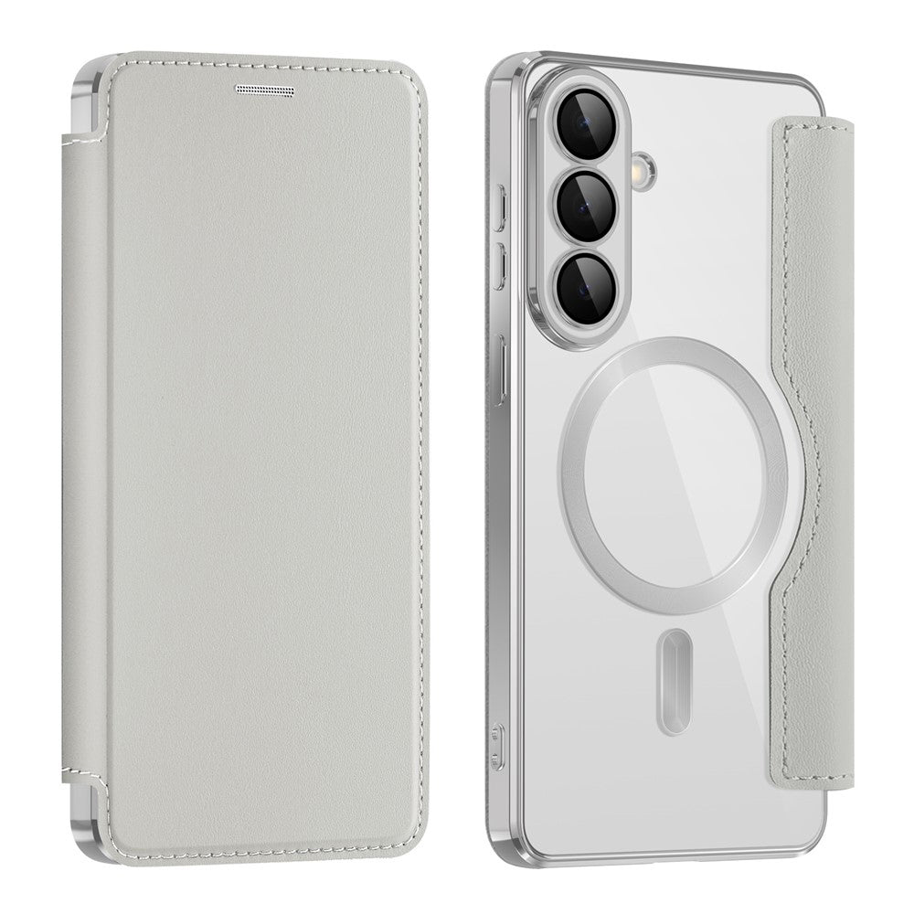 MagSafe Case for Samsung Galaxy S26 Plus, Techsuit, SmartMag Book, Gray