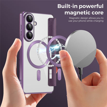 MagSafe Case for Samsung Galaxy S26 Plus S947, Techsuit, SmartMag Book, Purple