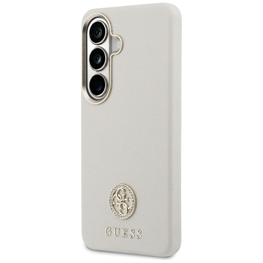 MagSafe Case for Samsung Galaxy S26 S942, Guess, Rhinestone Round Logo, Beige