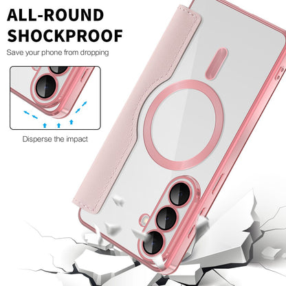 MagSafe Case for Samsung Galaxy S26 S942, Techsuit, SmartMag Book, Pink