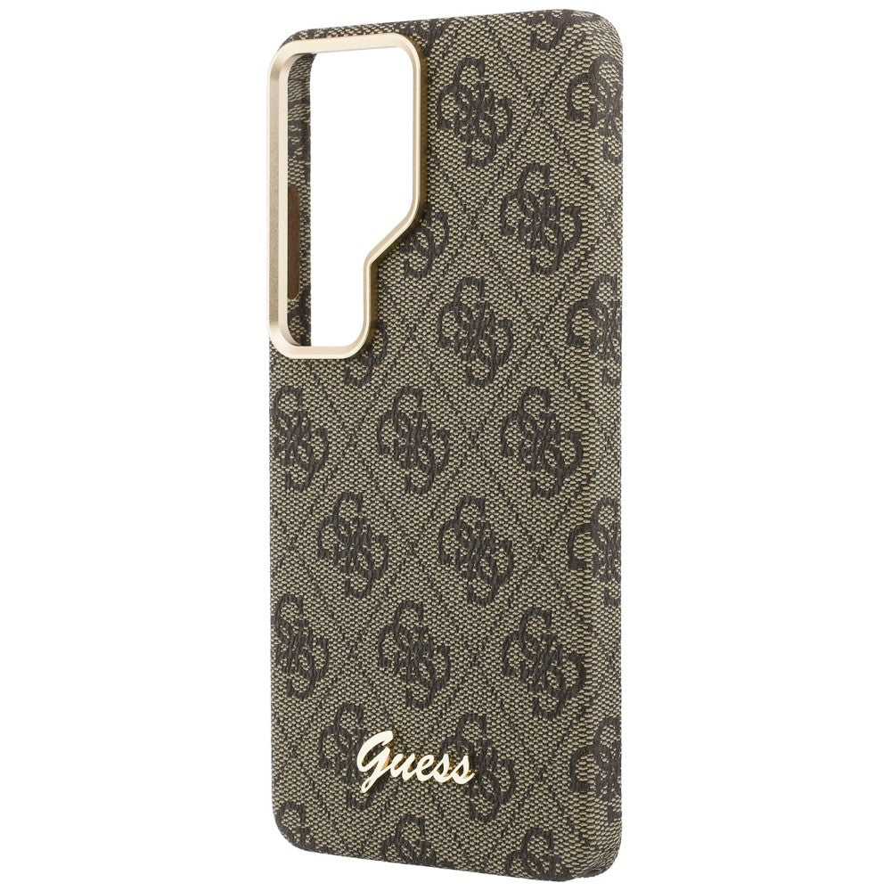 MagSafe Case for Samsung Galaxy S26 Ultra S948, Guess, 4G Script Logo, Brown