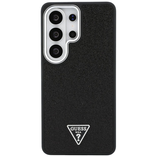 MagSafe Case for Samsung Galaxy S26 Ultra S948, Guess, Fixed Glitter Triangle Logo, Black