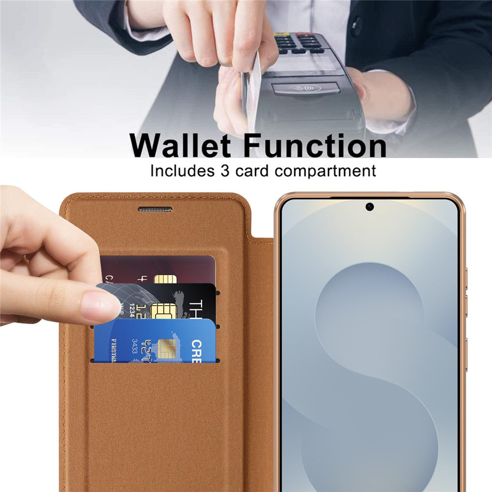 MagSafe Case for Samsung Galaxy S26 Ultra, Techsuit, SmartMag Book, Brown