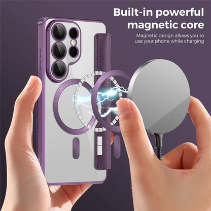 MagSafe Case for Samsung Galaxy S26 Ultra S948, Techsuit, SmartMag Book, Purple