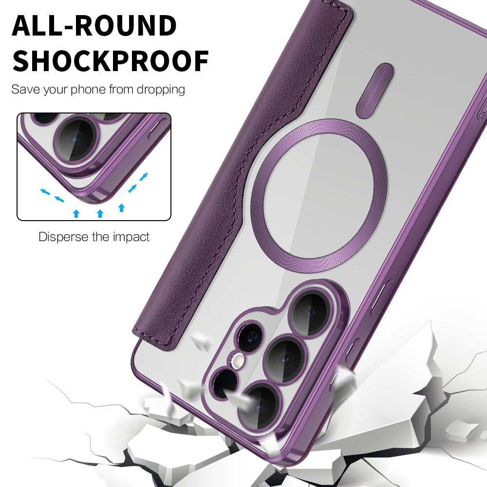 MagSafe Case for Samsung Galaxy S26 Ultra S948, Techsuit, SmartMag Book, Purple