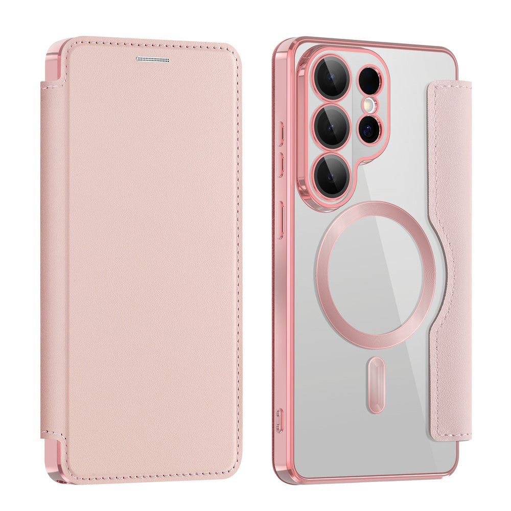 MagSafe Case for Samsung Galaxy S26 Ultra S948, Techsuit, SmartMag Book, Pink