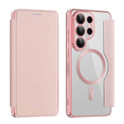 MagSafe Case for Samsung Galaxy S26 Ultra S948, Techsuit, SmartMag Book, Pink