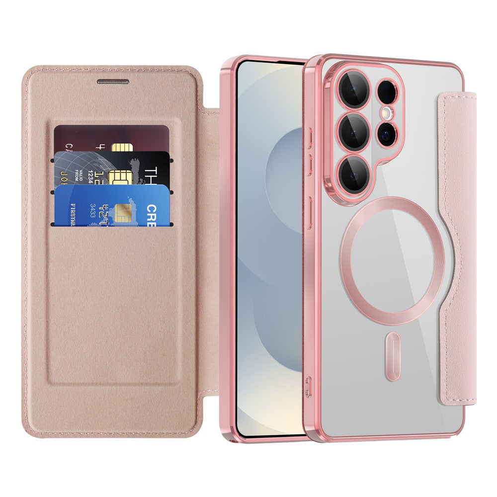 MagSafe Case for Samsung Galaxy S26 Ultra S948, Techsuit, SmartMag Book, Pink