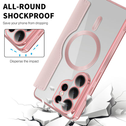 MagSafe Case for Samsung Galaxy S26 Ultra S948, Techsuit, SmartMag Book, Pink
