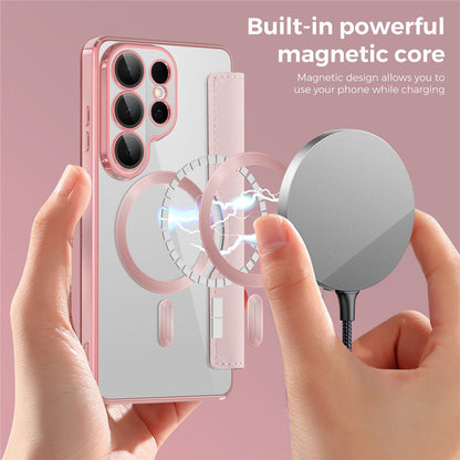 MagSafe Case for Samsung Galaxy S26 Ultra S948, Techsuit, SmartMag Book, Pink
