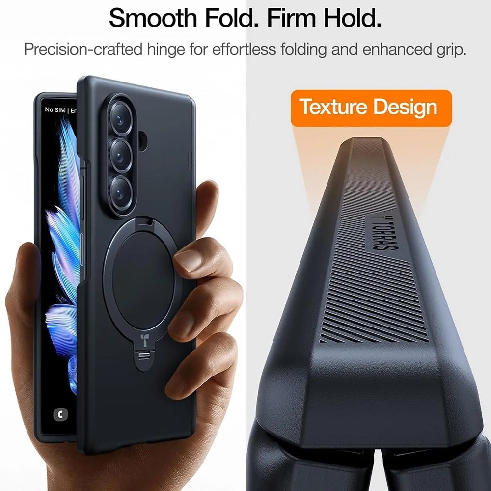 MagSafe Case for Samsung Galaxy Z Fold8 Ultra F976, Torras, Ostand Q3 Spin, Black