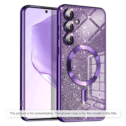MagSafe Case for Xiaomi 17T, Techsuit, Luxury Glitter, Dark Purple
