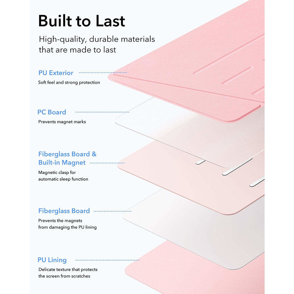 Case for Apple iPad (2025) / (2022), ESR, Flip Hybrid, Pink