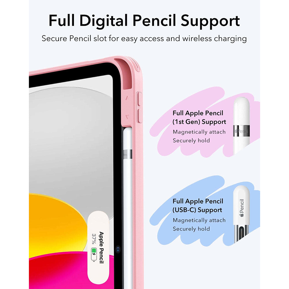 Case for Apple iPad (2025) / (2022), ESR, Flip Hybrid, Pink