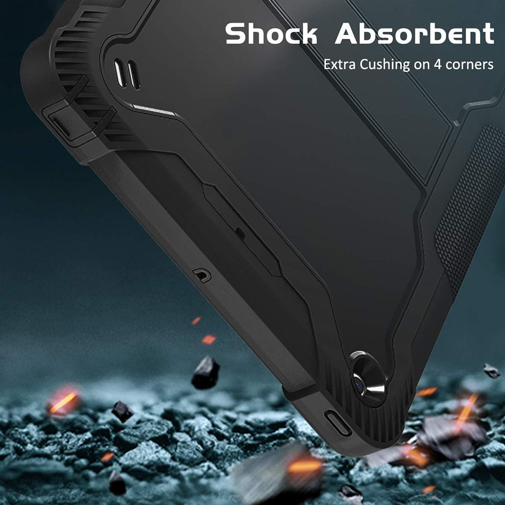 Case for Apple iPad 9.7 (2018) / 9.7 (2017), Techsuit, Rugged TabShell, Black