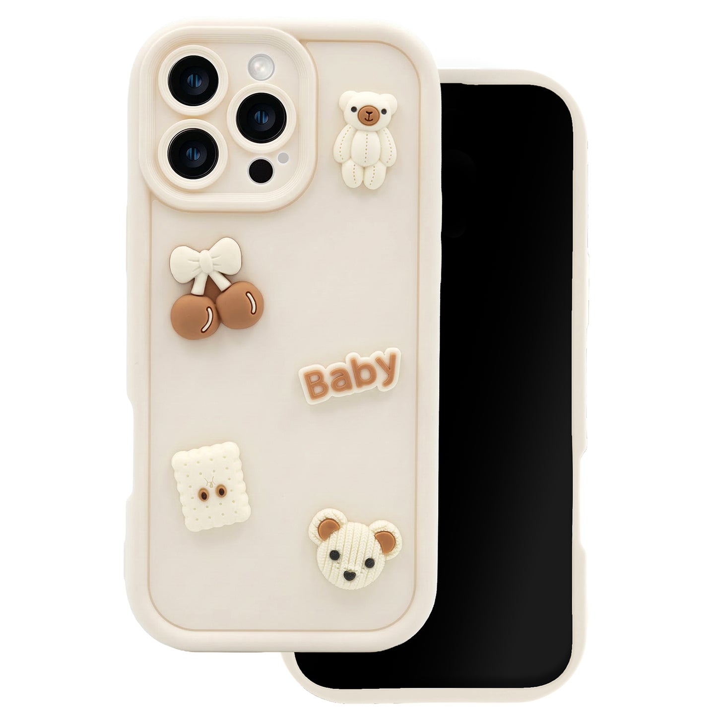Case for Apple iPhone 17, OEM, Ultra Trendy 3D Bear, Beige