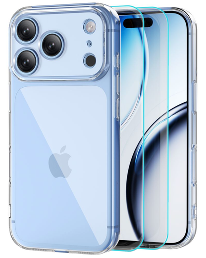 Case for Apple iPhone 18 Pro / 17 Pro, Tech-Protect, Flexair with Screen Protector, Transparent