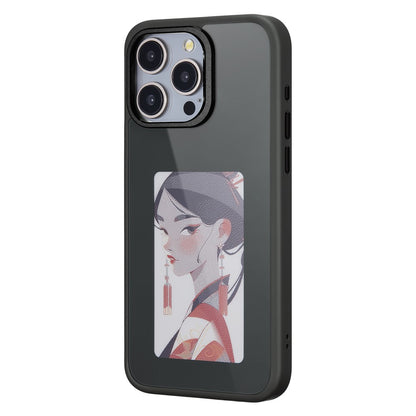 Case for Apple iPhone 15 Pro, OEM, Customized E-Ink Display, Black